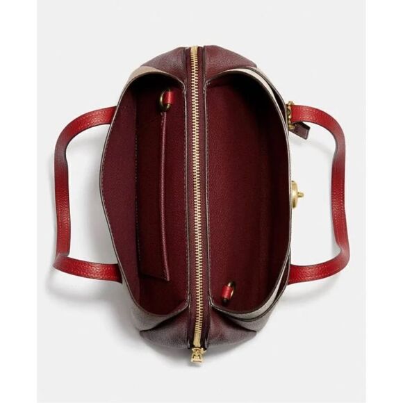 🔥🌺NWT! | Coach Lora 30 Satchel Handbag Colorblock Pebble Leather Msrp:$325.00 - Picture 6 of 8